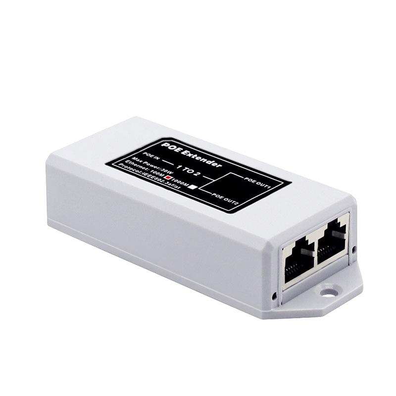 Standard PoE Network Signal Extender: One In, Two Out Repeater (PoeExtender)