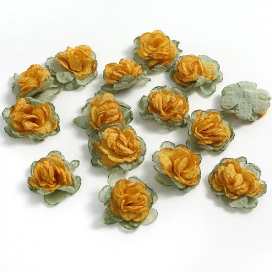 5pcs DIY 4cm Retro Fake Flowers Artificial Floral for Headdress Handbag Hat Sew