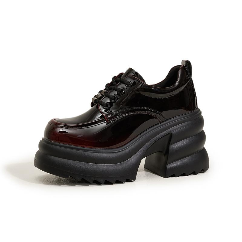 Platform Loafers Women's Autumn and Winter 2025 New Height-increasing Single Shoes British Style Small Leather Shoes Muffin Sole Thick Heel Leather