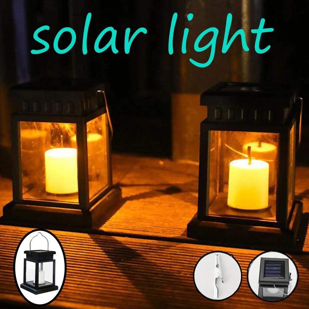 Solar Hanging Candle Lights - Outdoor Decorative Lanterns for Wedding Landscape Ambiance
