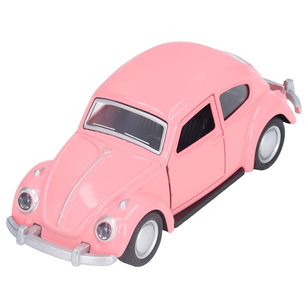 1:36 Diecast Metal Car Model Vintage Pull Back Car Toy Vehicle Collection for Kids Deep Pink