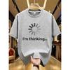 Fashion Letter Print Men Clothing Daily Casual Round Neck Short-sleeved Gym T Shirts Oversized Loose T-shirt