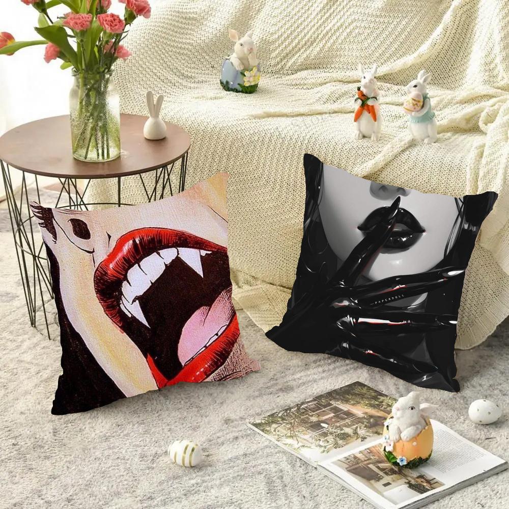 1 szt. Vintage Horror Wampir Poszewka na Poduszkę Kwadratowa Sypialnia Sofa Wypoczynek Komfortowa Poduszka Samochód Salon Dekoracja Domu