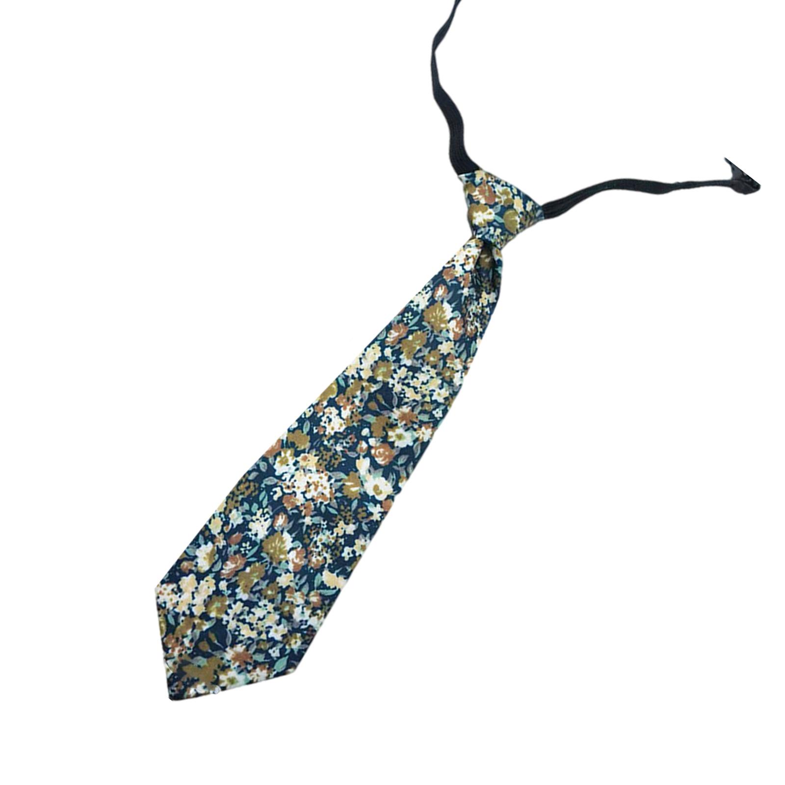 

Students Black Neck Tie with Butterfly Floral Print Pre Tied Adjustable Zippers Necktie Costume Accessory for Women Men