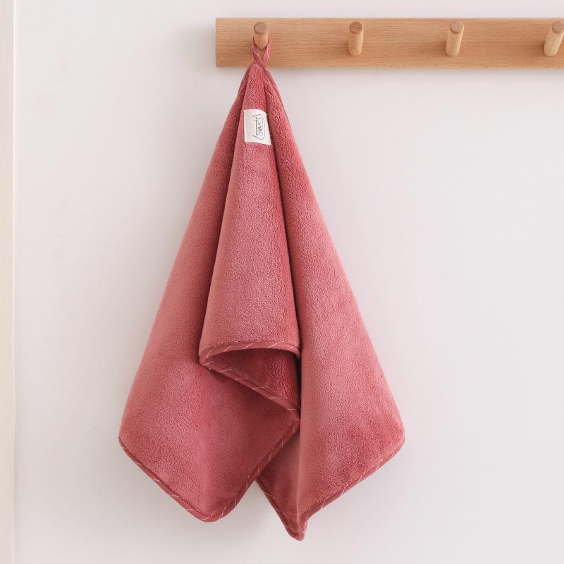 Towel New Coral Fleece Household No Hair Loss and No Fading Face Towel Soft Absorbent Quick Drying Face Towel Hanging Type