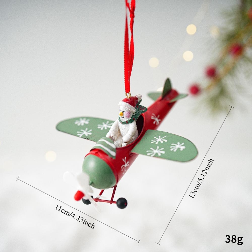 Retro Iron Christmas Pendant Antique Style Santa Claus Airplane Mailbox Santa Claus Christmas Tree Hanging Party Decor