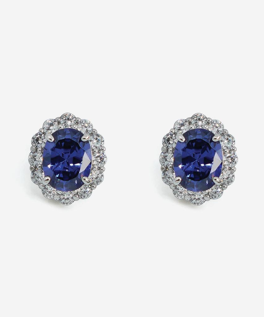 Mmd Blue Zircon Silver Earrings