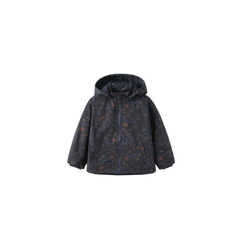Boys  Jacket, Autumn and Winter Children s Clothing, Baby Boy s Fleece-Lined Hooded Zipper Shirt, Children s Dinosaur Windbreaker 10744 150