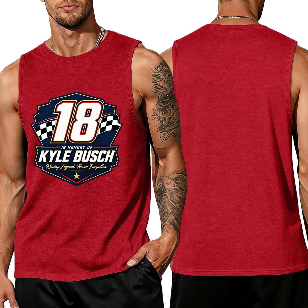 Men's Racing Graphic Sleeveless Tank Top Muscle Fit Casual Summer Shirt Lightweight Breathable Fabric Comfortable Design