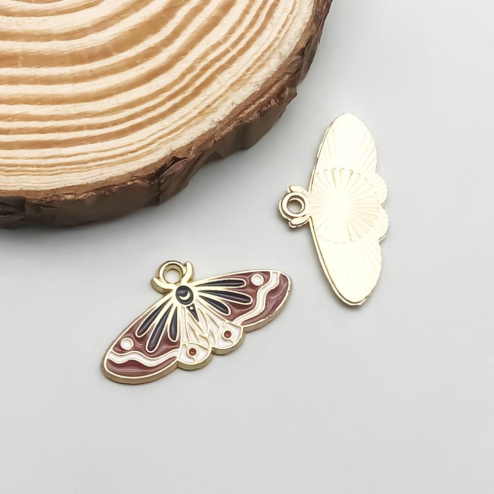 Colorful Enamel Alloy Butterfly & Leaf Pendant Charm for DIY Jewelry