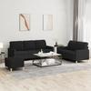 Vidaxl 3-Piece Lounge Set With Cushions, Black, Fabric