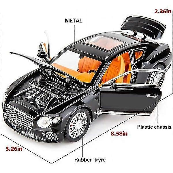 1/24 Bentley Continental Gt Model Car Alloy Diecast Toy Car Collectible Pull Back Toy Vehicle With Sound And Light Door Can Be Opened