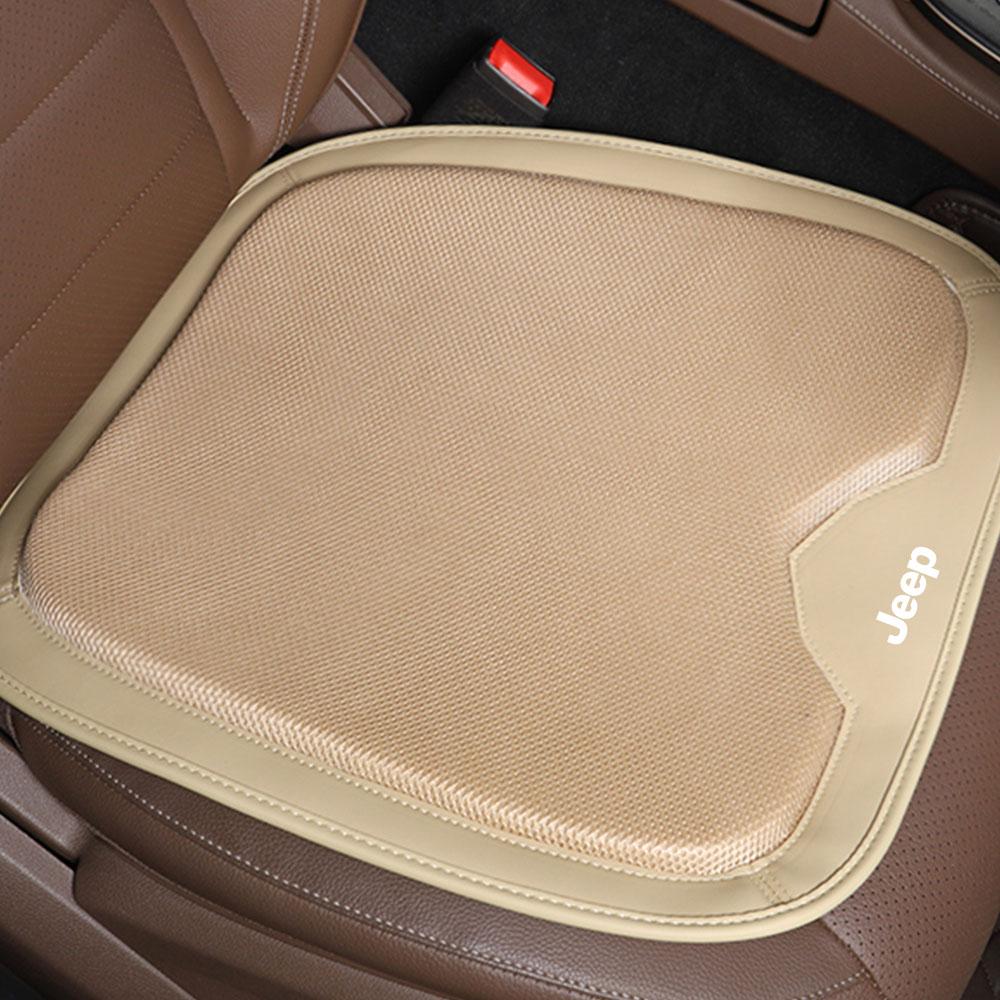 CQAHOI1 Car Seat Cover Breathable Front Seat Cushion Protector Covers For Jeep Grand Cherokee Wrangler Renegaed Compass JPB Accessories