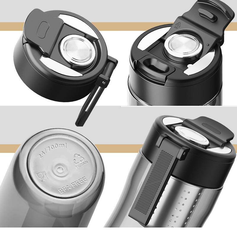 Reise-Tee-Infuser-Becher für Wasserflasche mit großem beweglichem Tee-Infuser BPA-FREI TRITAN Kunststoff Trinkflaschenbecher für Sport Outdoor