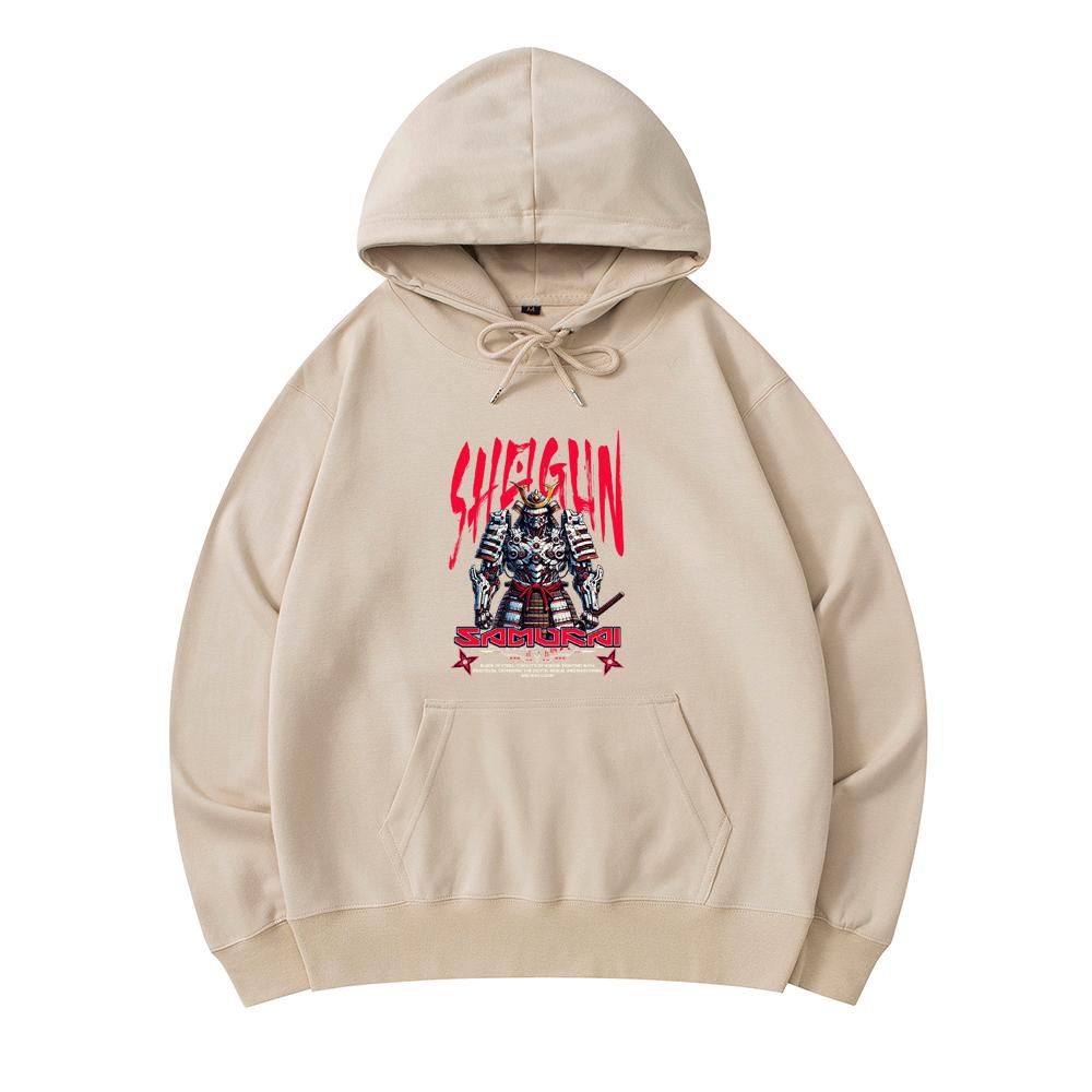 

300 GSM Men s Cotton Hoodies Shogun Samurai Robot Japan Sci-Fi Mecha Anime Print Premium Cotton Sweatshirt XS армия зеленый