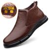 The First Layer of Cowhide Winter Men's Cotton Shoes Genuine Leather Wool Velvet Warm Middle-aged Dad Men's Casual Men's Shoes
