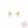 925 Sterling Silver Irregular Fashion Stars Small Stud Earrings Shiny Daily Wear Fine Jewelry For Women
