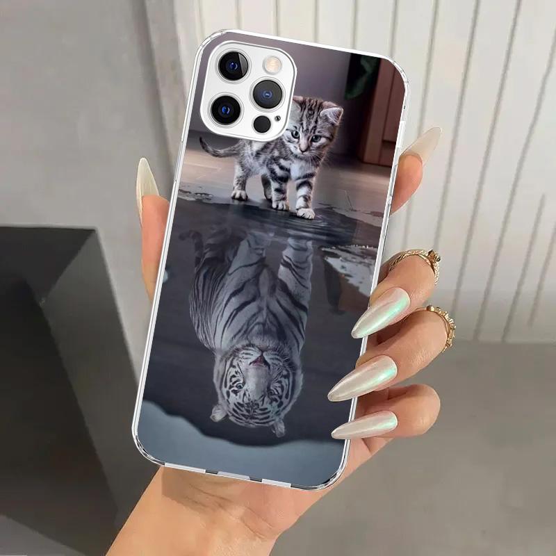 Cool Animal Big Cat Tiger Phone Case for Iphone 17 Air 16 15 Plus 14 13 Mini 12 11 Pro Max 16E 7 8 SE 2020 Soft Funda Print Shel