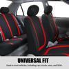 Car Seat Covers Full Set, Breathable Premium Cloth Automotive Seat Cover, Red