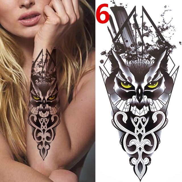 1 Stück Schwarzwald Tattoo Aufkleber Für Männer Frauen Kinder Tiger Wolf Totenschädel Temporäres Tattoo Falsches Henna Skelett Tier Tatoo