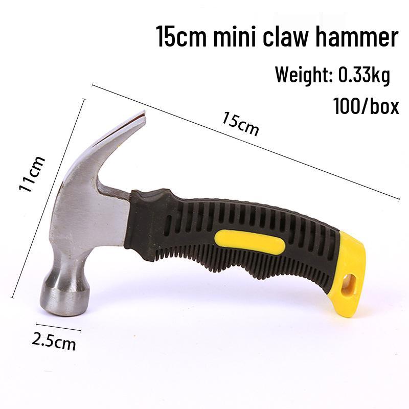 Multifunctional Mini Claw Hammer, Plastic-Coated, High Carbon Steel, Convenient One-Piece, Explosion-Proof Design