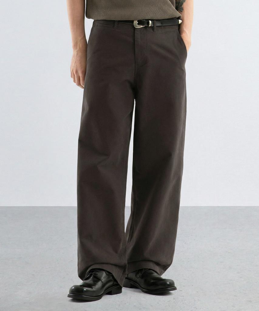 BRENSON Fine Washed Straight Chino Pants (Brown)