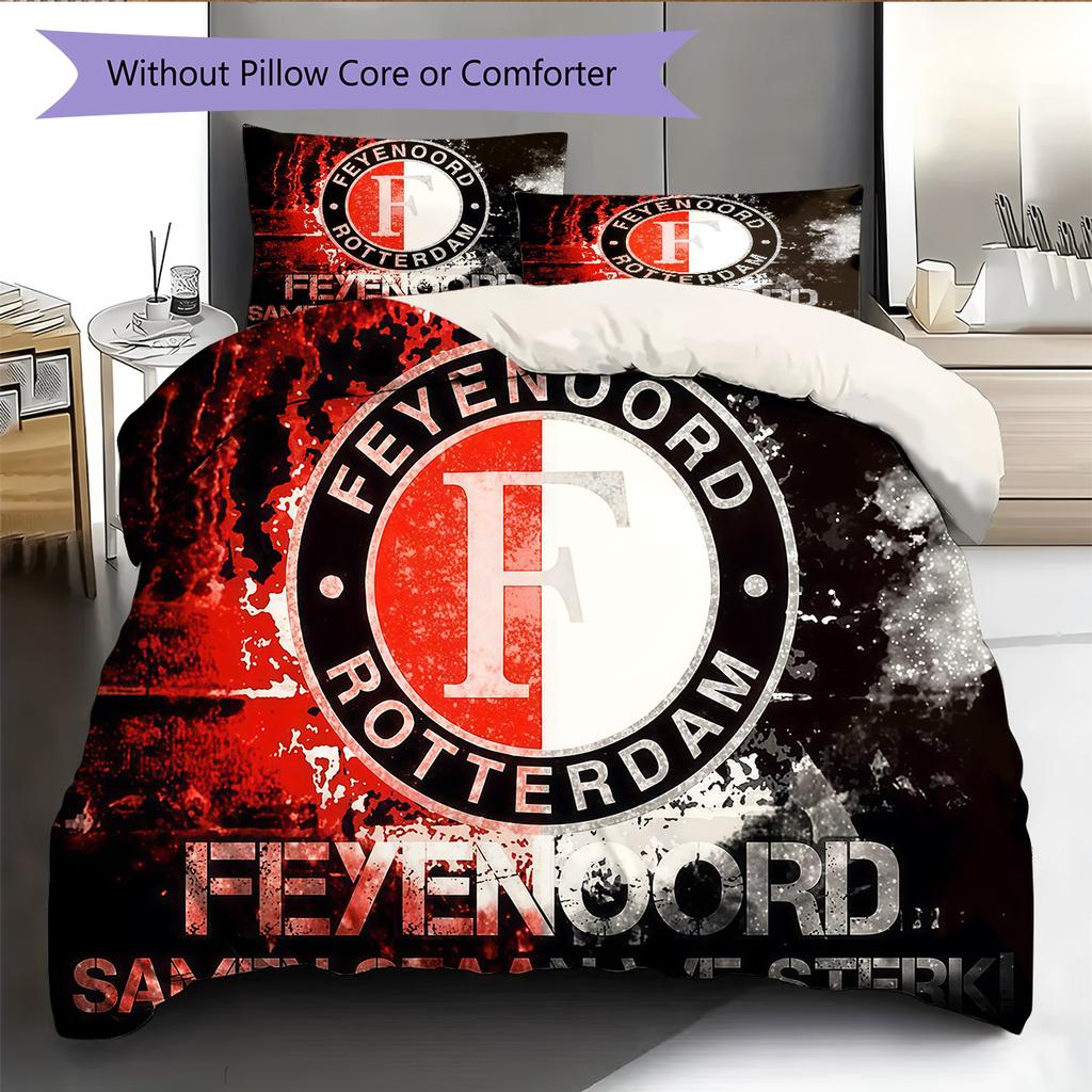 Feyenoord  Pattern Bedding Quilt Set Quilt Cover Pillowcase Home Decoration Birthday Gift (1 * duvet cover + 2 * pillowcase, without core)