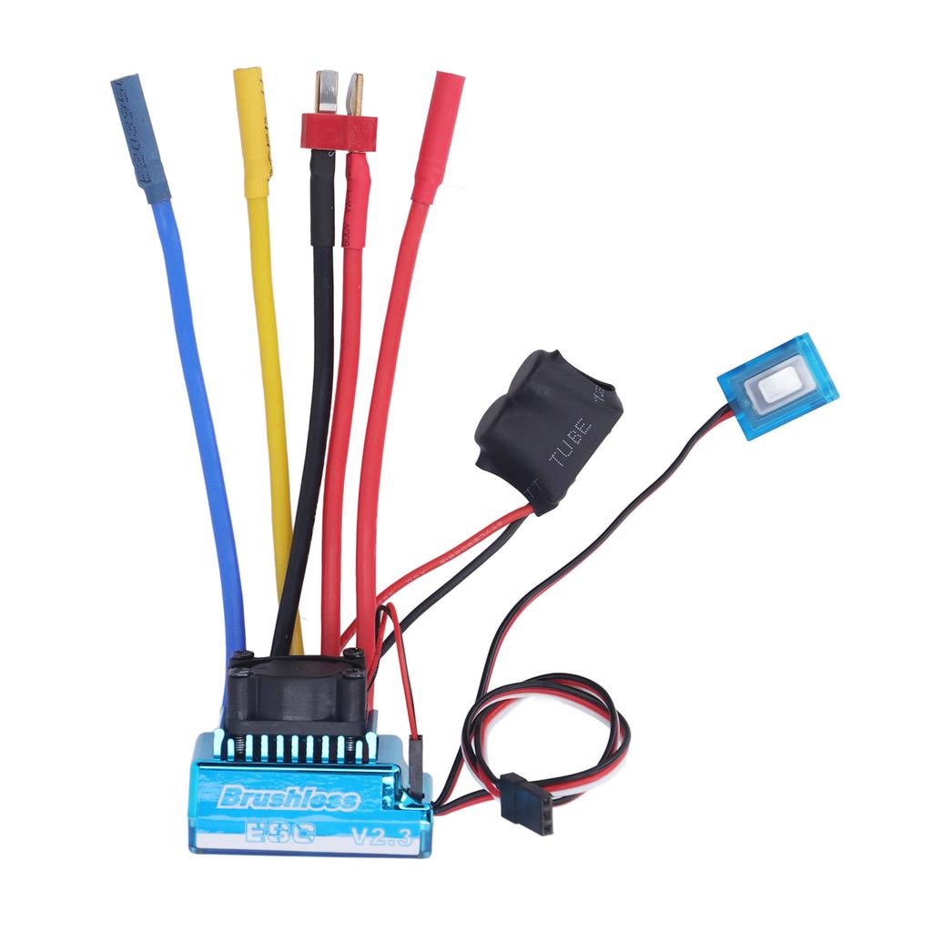 60A Brushless ESC for 1/10 RC Model Car Boat Waterproof 2?3S Lipo BEC 5.8V/3A Male T Power Connector Electronic Speed Controller