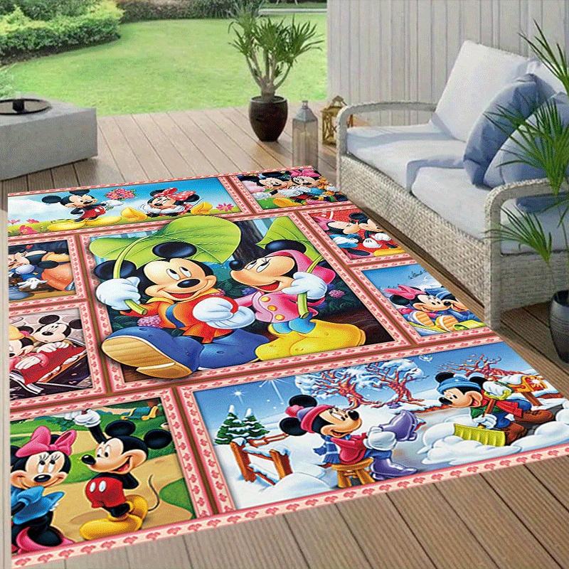1 szt. Dywanik Mickey i Minnie, Dywanik do pokoju, sypialni i pokoju zabaw, Trwały, Odporny na plamy i Łatwy do czyszczenia, Salon