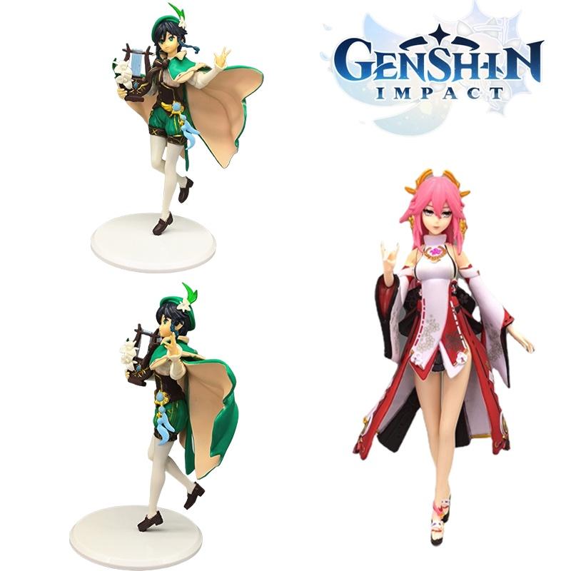Original Genshin Impact Figures Wendy And Bailie 19cm And 18cm 153g And 190g