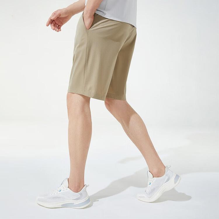Anta Comprehensive Training Series Logo Letter Mid-Waist Straight Leg Woven Five-Point Shorts Men Shorts Moka-Khaki 152337531-2