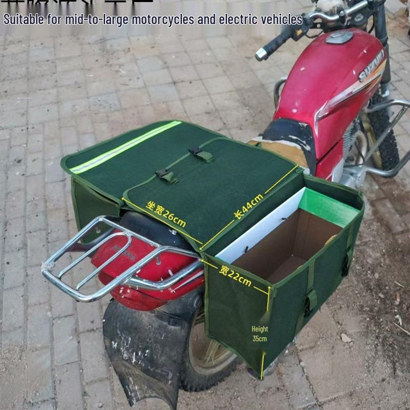 Electric Bicycle & Motorcycle Canvas Saddlebag - Scooter Tail & Storage Bag