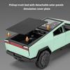 Scale 1:32 Pickup Model Cartoon Bear Car Toy Sound Light Pull Back Doors Opened Miniature RV Models Home Decor Decoration