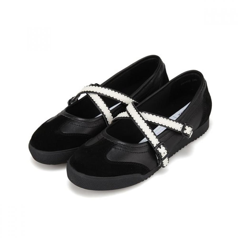 Barbara Women S Leather X Band SneakerS Bbi562bk 250mm