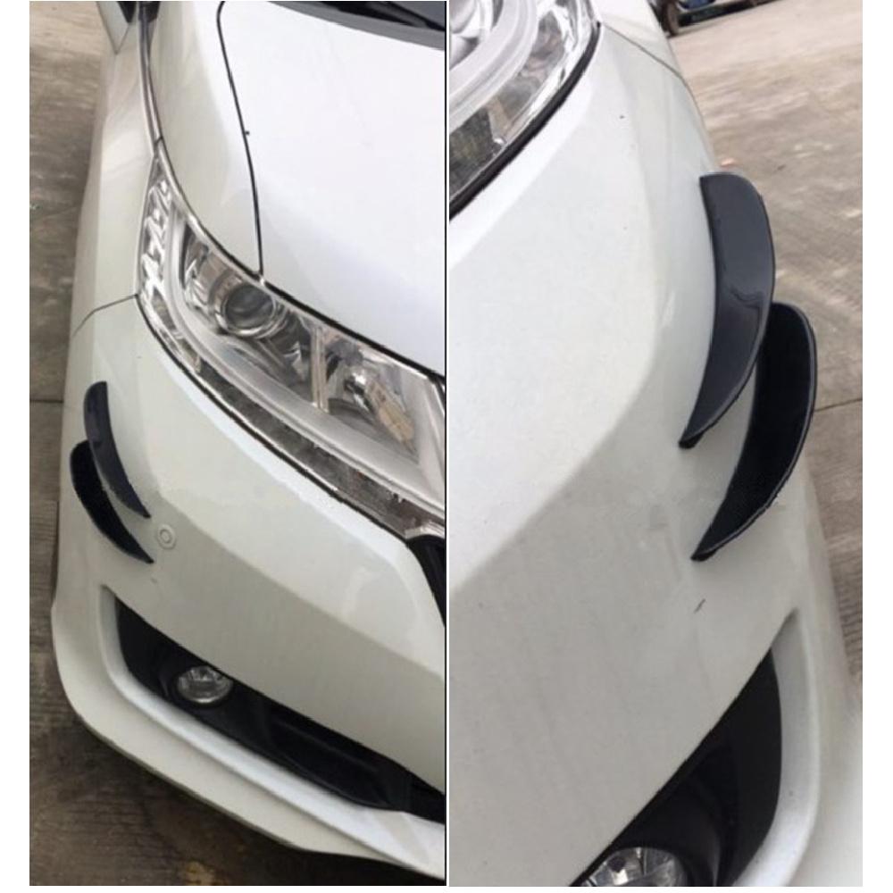 

4 Pcs New 25Cm Car Autos Front Bumper Fins Lip Splitters Refit Canards Black Abs