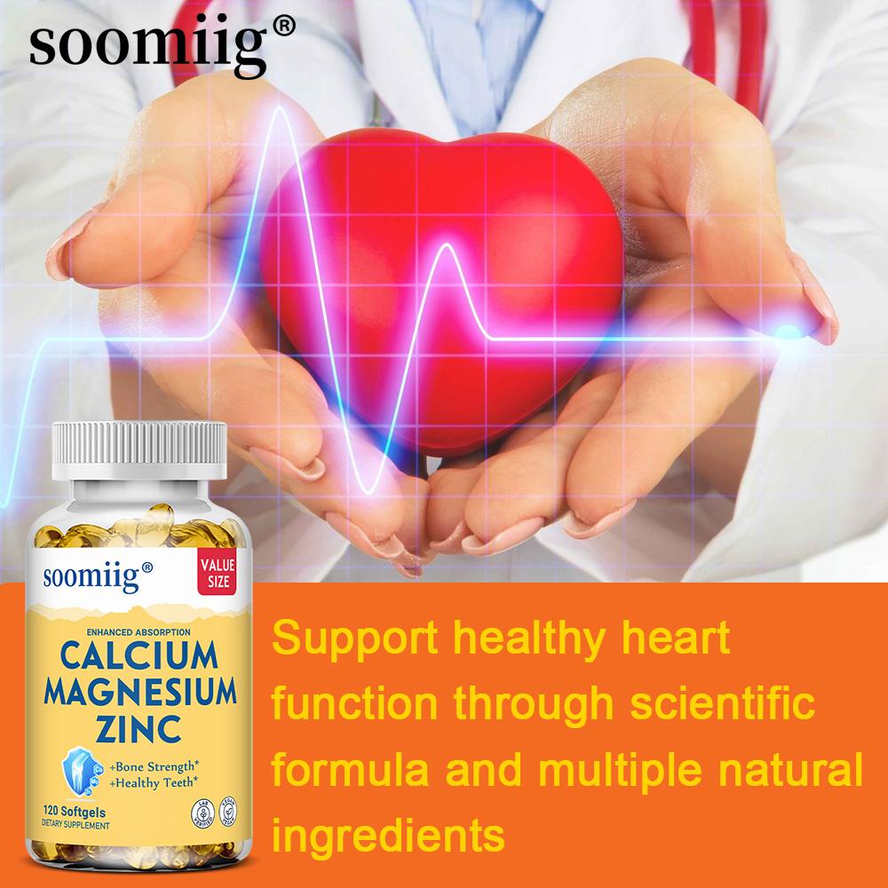 Calcium, magnesium, and zinc help maintain healthy bones, nerves, and the immune system. 120 softgels.