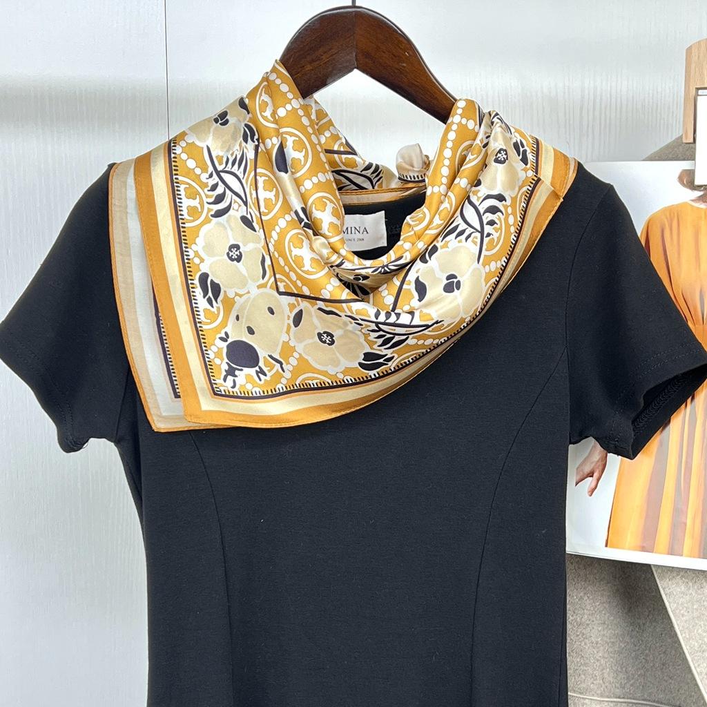 Silk Silk Scarf Versatile Spring And Summer Square Scarf 100% Mulberry Silk Plain Crepe Satin Gift Silk Scarf Scarf