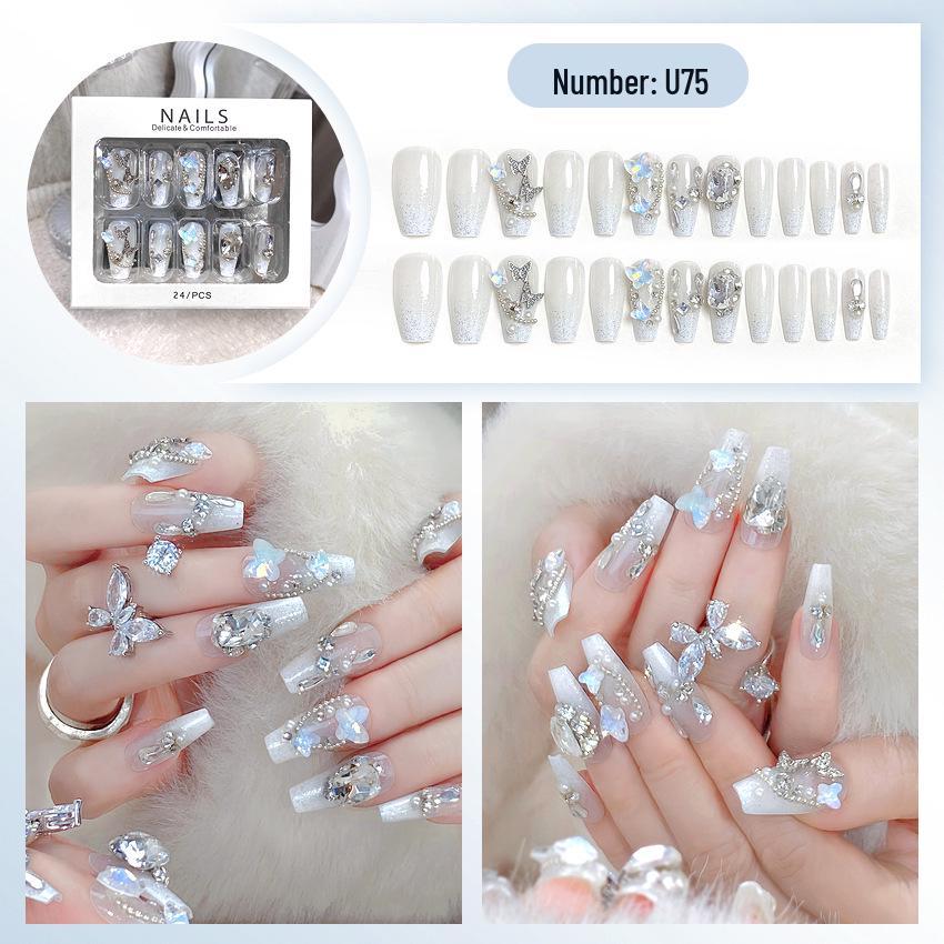 High-End Handmade Nail Art: Pure Desire Style Rhinestone Nail Stickers Collection.