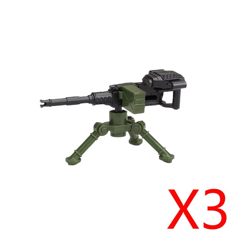 Army WWII Soldier Figure Armaments Brick Playset Gatling M2 Heavy Machine Aviation Gun NSV Bullet Chain Mortar ZB53 Toys Playsetss T12