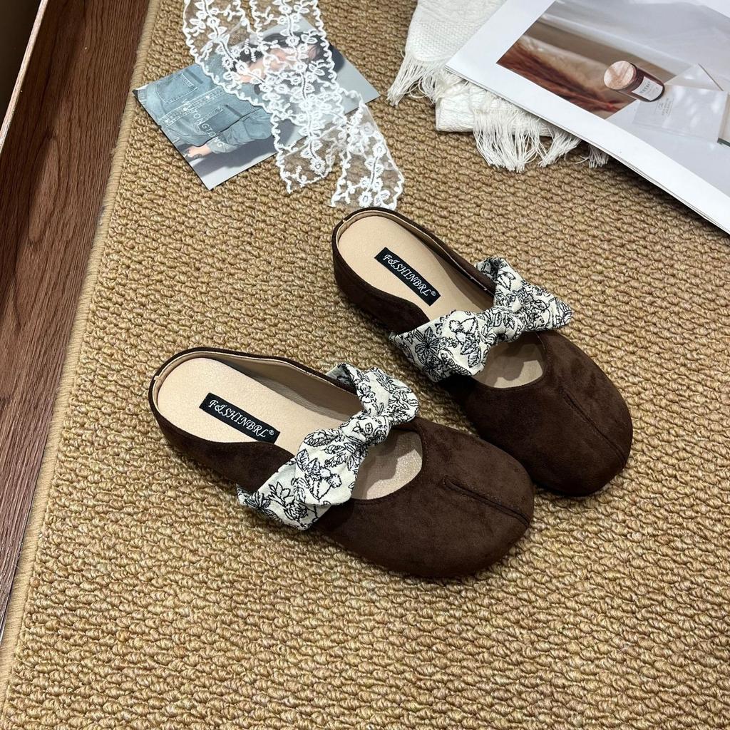 Gentle Inner Height Increase Ballet Single Shoes 2025 New French Retro Temperament Elegant Suede Light Mouth Mary Jane Shoes