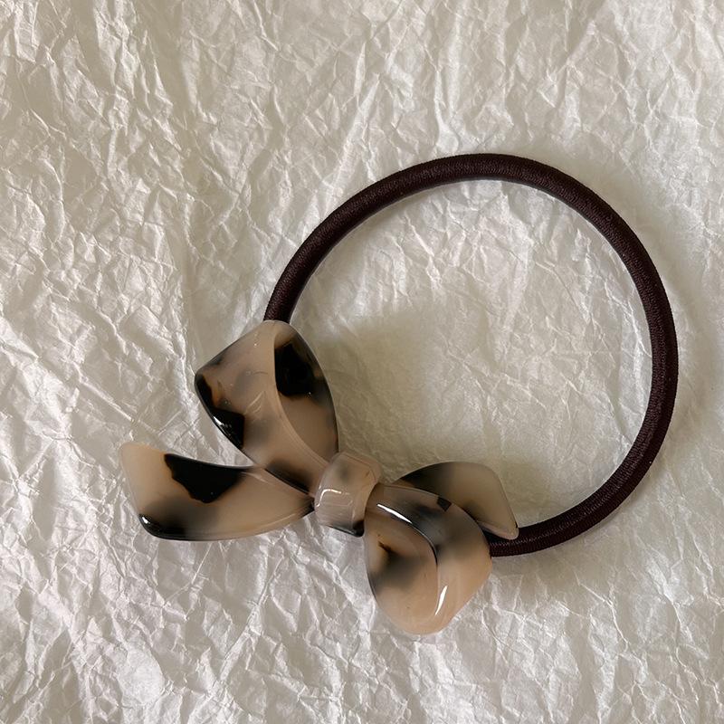 French Acetic Acid Bow Hair Circles Daily Basics High Elastic Tie Hair Band Sweet Korean Headwear