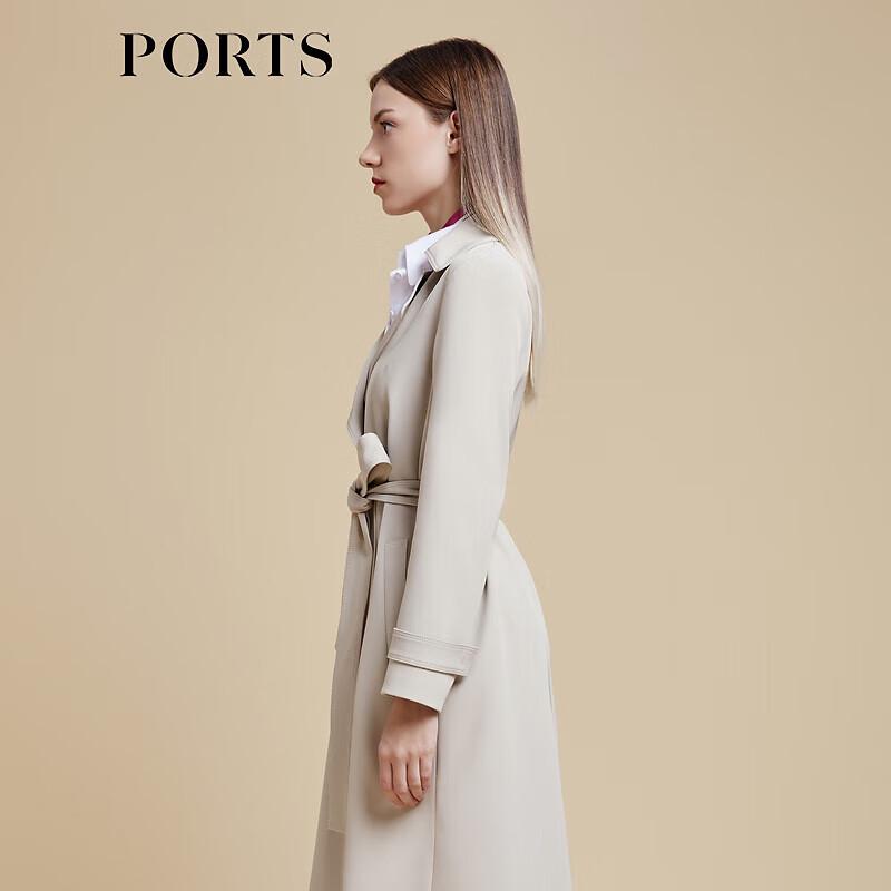 PORTS Women's Long Sleeve Mid-Length Trench Coat