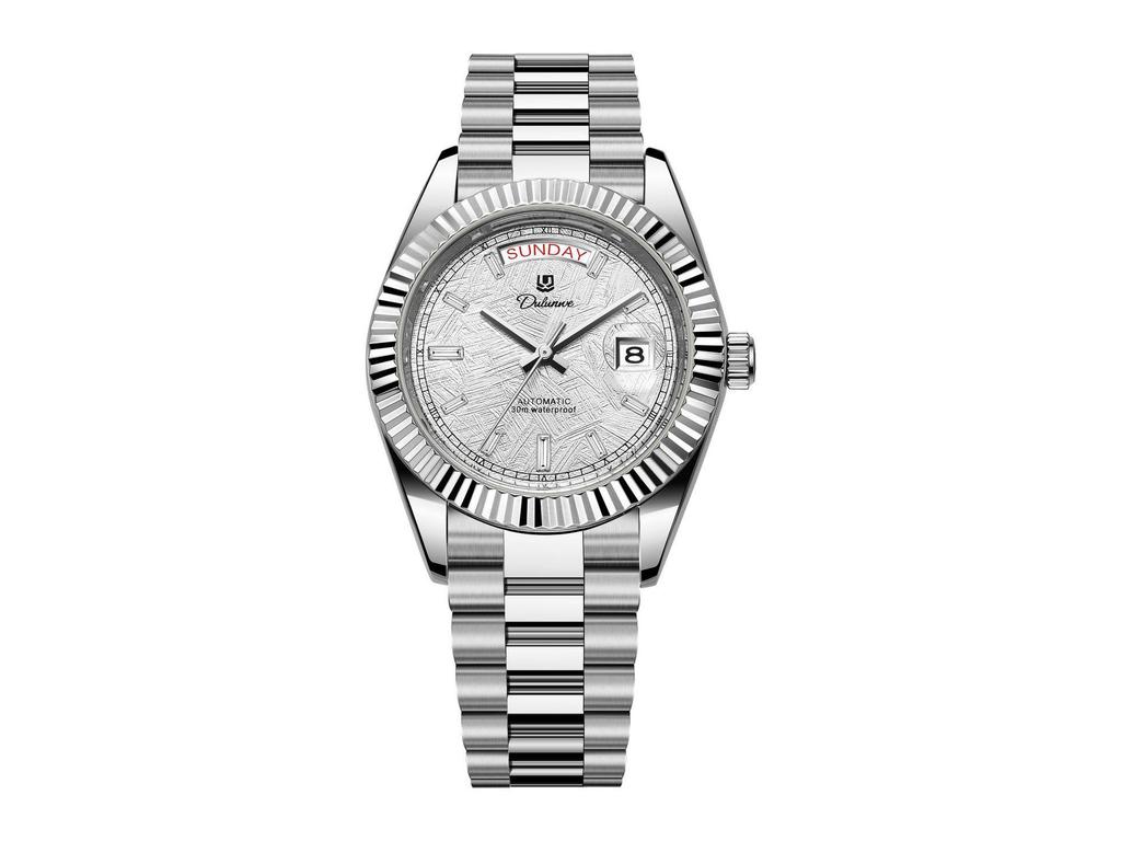 Durlanway Ceas Nou Automat pentru Bărbați din Oțel cu Calendar Dublu – La Modă, Rezistent la Apă, Stil Business