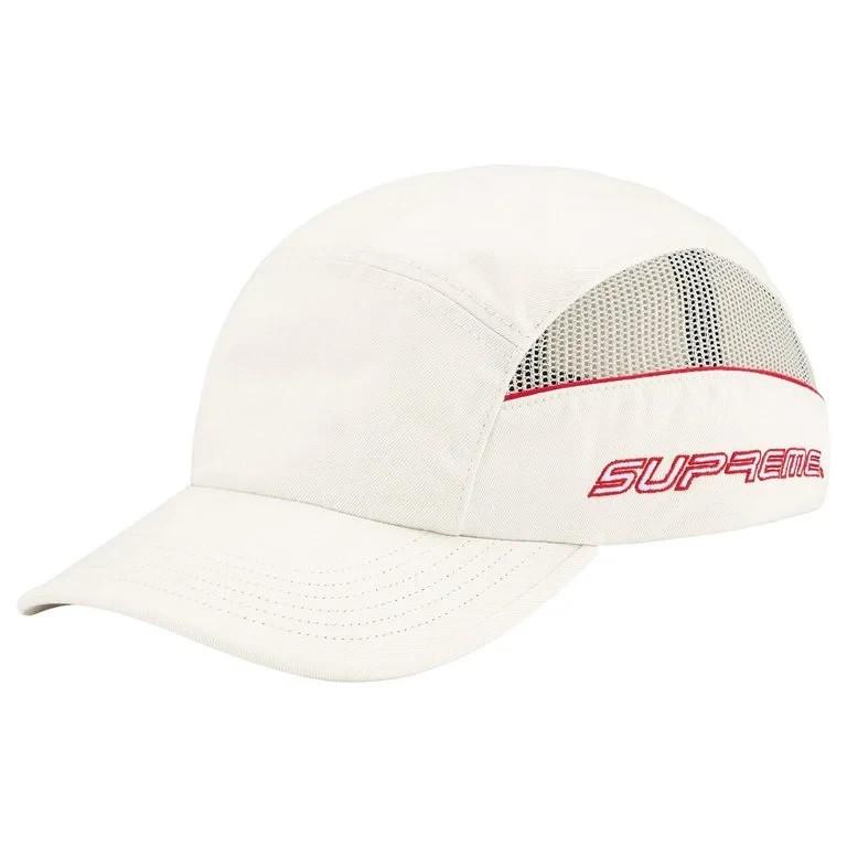 Supreme Side Mesh Piping Camp Cap Stone One-Size