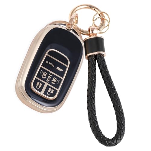 

[HOYZE] Чехол для ключа N-BOX Custom JF5 JF6 Чехол для ключа Step Wagon Чехол для смарт-ключа Держатель для ключей (Золотой Черный)