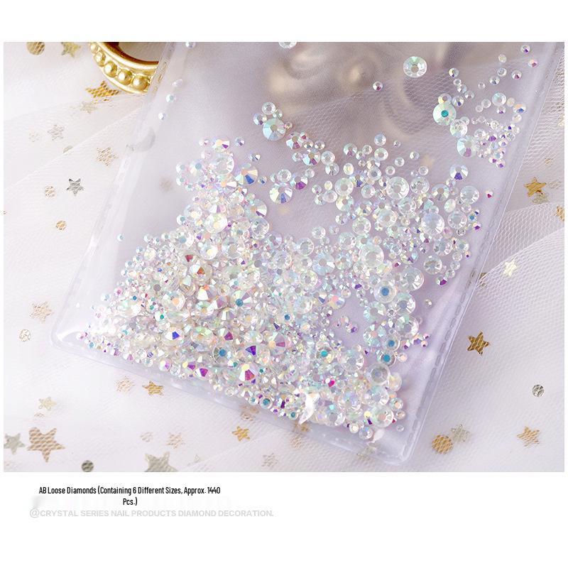 Nail Art Decorations: 1440 Mixed Crystal Glass Rhinestones, Colored Flat-Backed for DIY