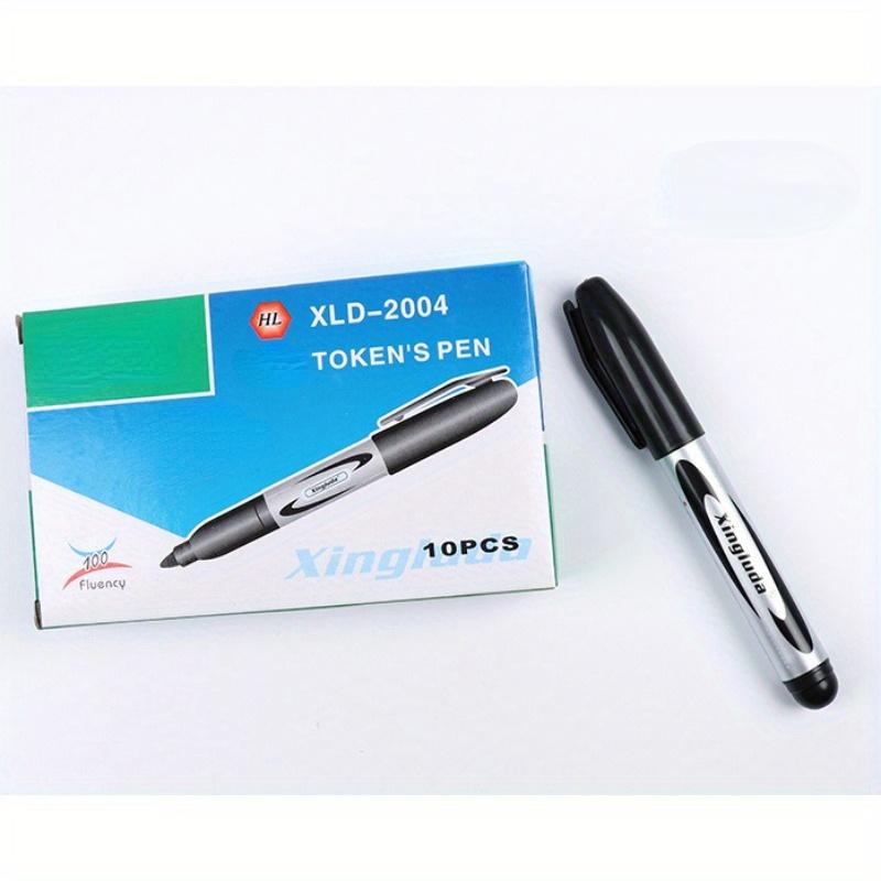 10 stk/eske Svart Tusj Falmeløs Oljepenn Skrivesaker Permanent Canetas Escolar Kontormateriell Skolemateriell