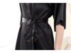 Women's Long Silk-Like Bathrobe - Solid Color Kimono Cardigan for Brides or Lounging