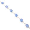 Natural Dark Blue Cat's Eye Gemstone 925 Sterling Silver Handmade Bracelet 8.5" RB-3-30