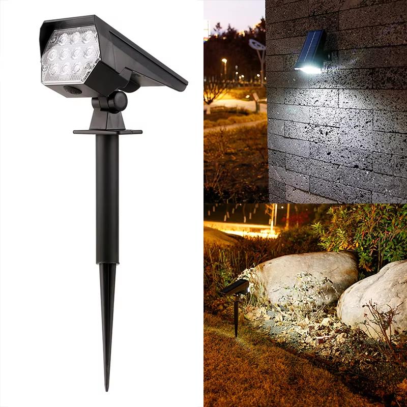 

Solar Spotlight Outdoor, 180° Adjustable Waterproof & Anti - aging Ground/Wall Mount, for Garden Yard Landscape Lighting теплый белый